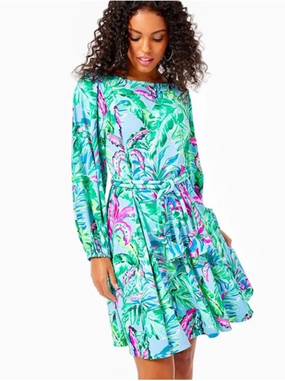 LILLY PULITZER Ellora Dress Porto Blue in the Trees